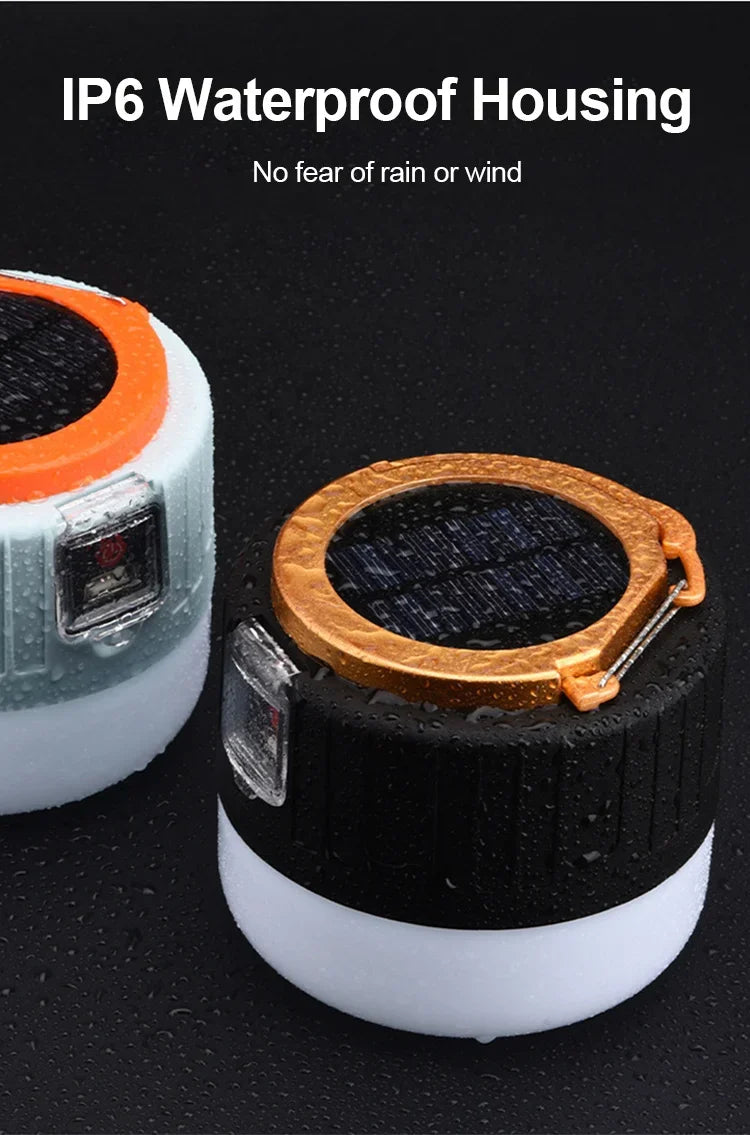 LED Camping Light Waterproof Rechargeable Tent Lamp Portable Lanterns Emergency Lights Market Lamp Energy Saving Bulb