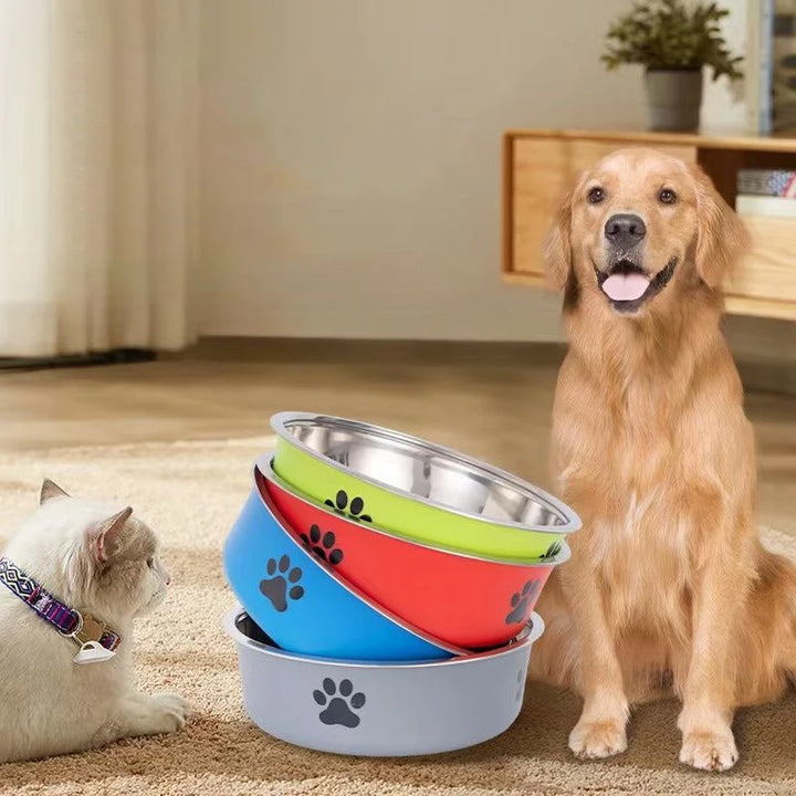 Stainless Steel Pet Bowl – Non-Slip Water & Food Bowl for Cats and Dogs