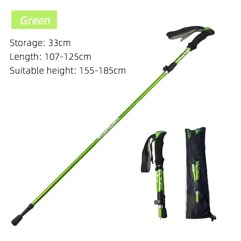 5-Section Foldable Trekking Pole – Portable Telescopic Hiking Stick