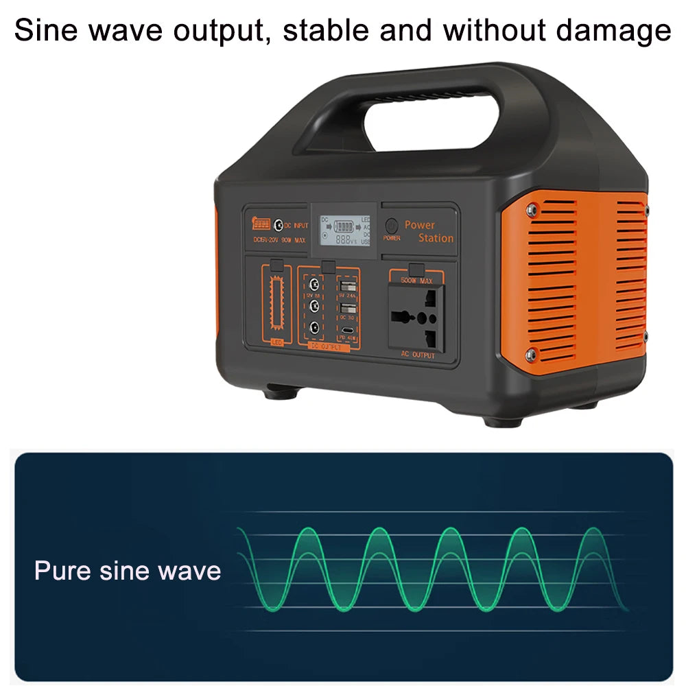 300W/500W Portable Power Station – 460Wh Solar Generator with LiFePO4 Battery