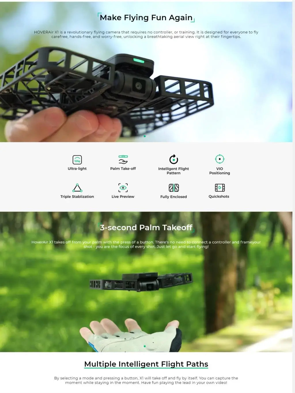 HOVERAir X1 Flying Camera Drone – Pocket-Sized Selfie Drone with Live Preview & Anti-Shake