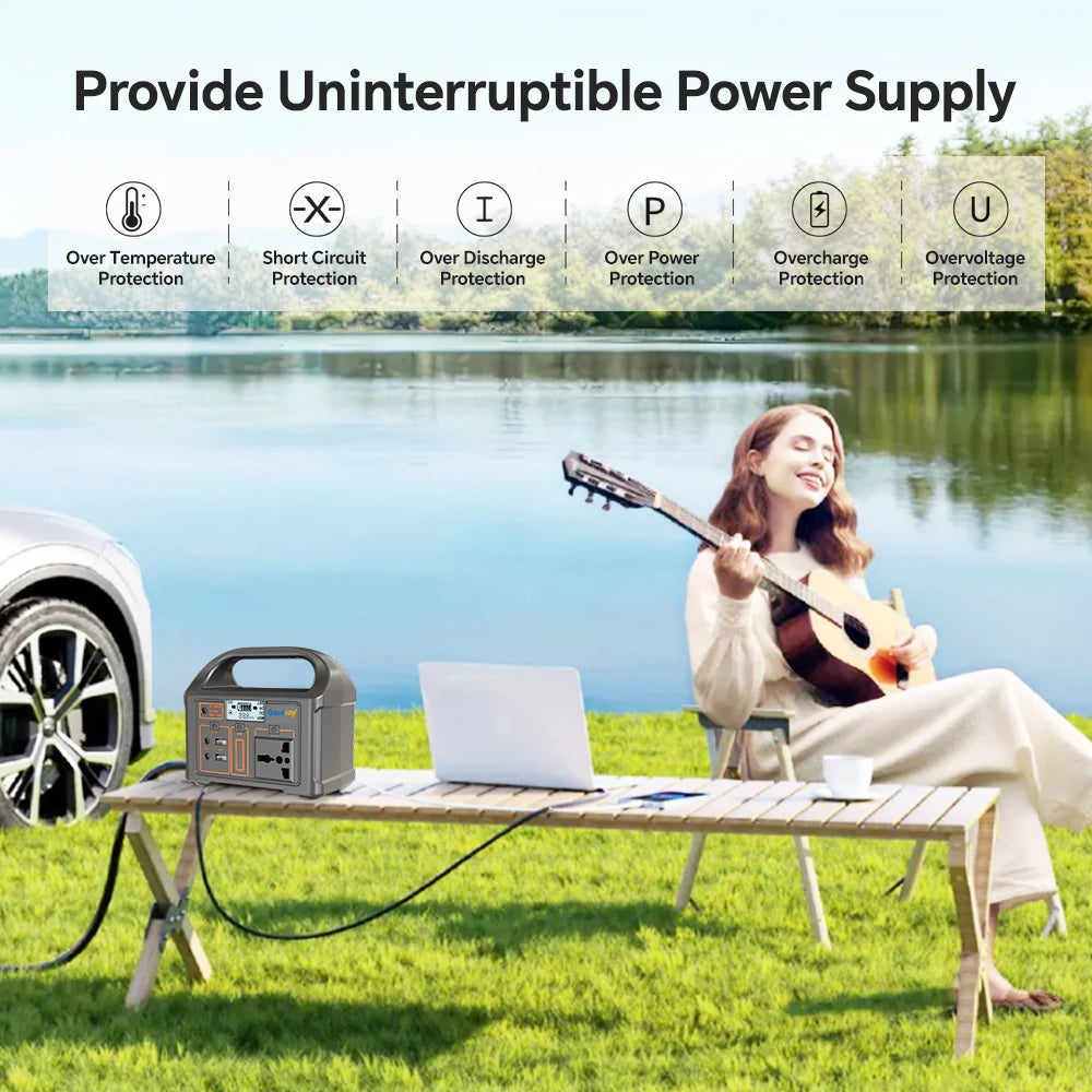 300W/500W Portable Power Station – 460Wh Solar Generator with LiFePO4 Battery