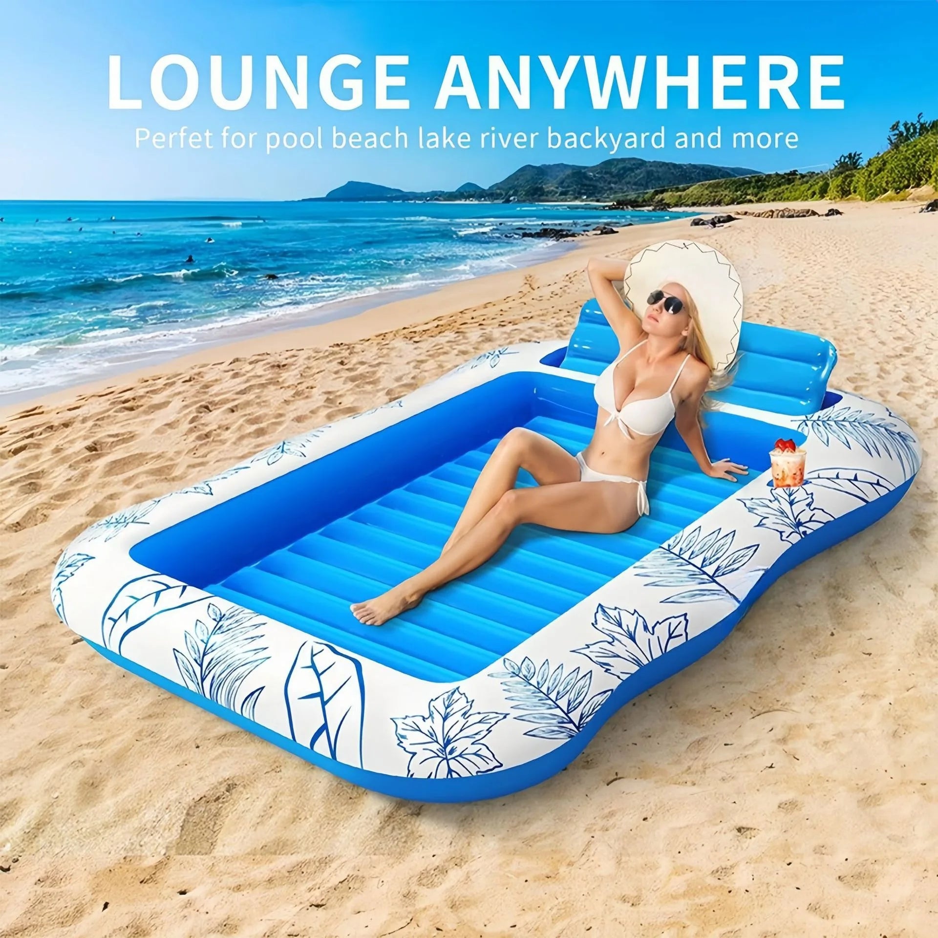 Extra Large Double Inflatable Pool Float – 214x145cm