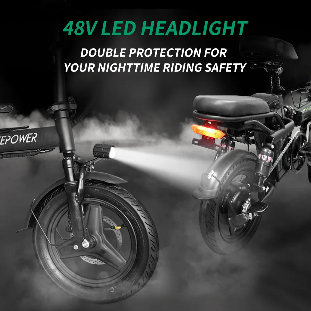 IDOTATA 48V 10Ah Foldable Electric Bike – 400W Motor, Urban Commuter Mini E-Bike