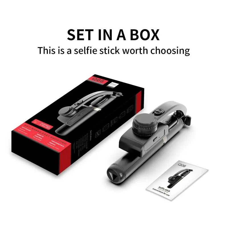 STTKGZD Handheld Gimbal Stabilizer – Bluetooth Selfie Stick Tripod with Fill Light