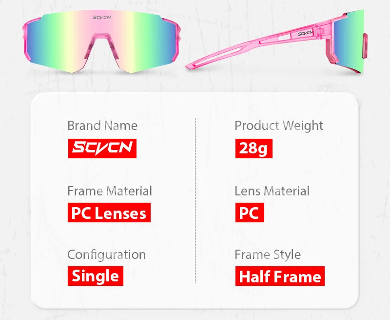 SCVCN Outdoor Cycling Sunglasses – UV400 Sports Bike Glasses for Men & Women