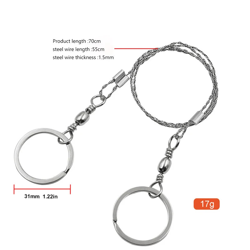 Portable Wire Saw – Stainless Steel Survival Hand Rope Saw for Camping & Hiking