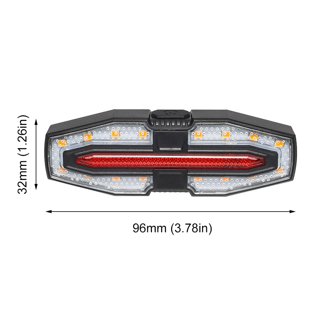 Rechargeable Bike Rear Light – Turn Signal Taillight with Wireless Remote