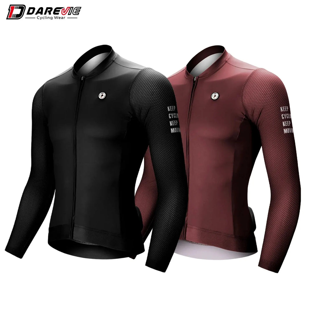 DAREVIE Men’s Cycling Jersey – Summer Long Sleeve Breathable Anti-UV MTB & Road Shirt