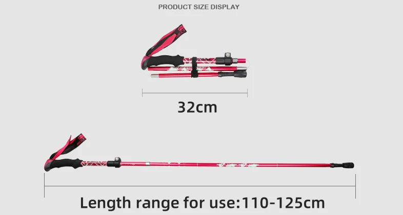 5-Section Foldable Trekking Pole – Portable Telescopic Hiking Stick