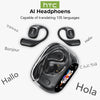 HTC NE11 Open-Ear Wireless Earbuds – Bluetooth V6.0 with AI Translator & LCD Display