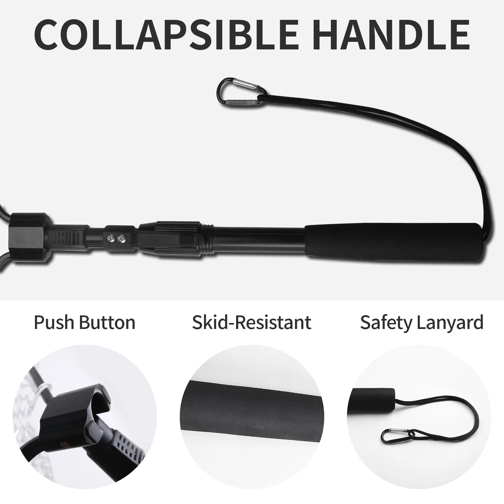 Telescopic Fishing Landing Net – 55cm to 190cm Foldable Floating Net