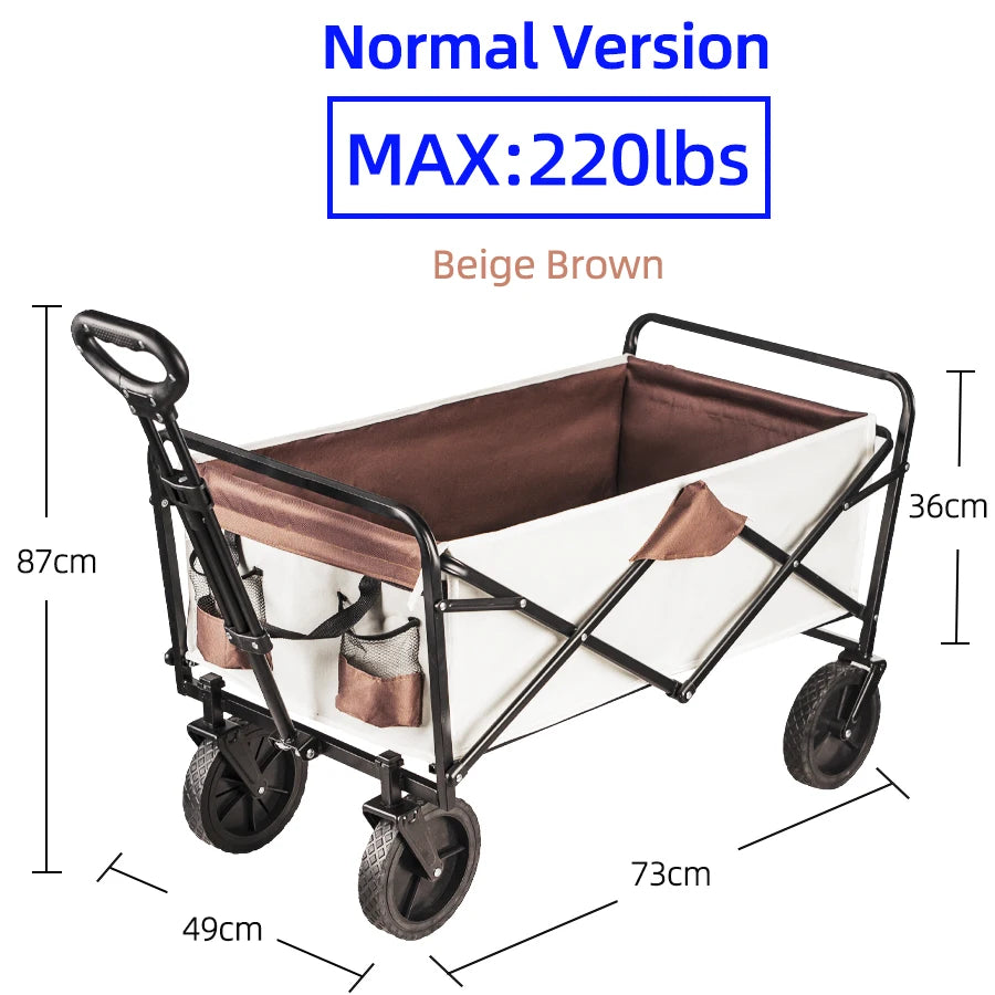 Heavy Duty Folding Utility Wagon – Large Capacity Collapsible Outdoor Cart
