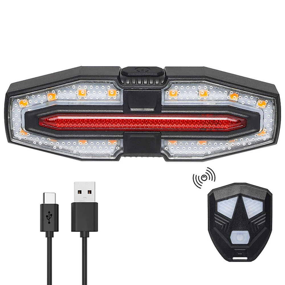 Rechargeable Bike Rear Light – Turn Signal Taillight with Wireless Remote