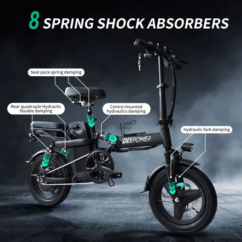 IDOTATA 48V 10Ah Foldable Electric Bike – 400W Motor, Urban Commuter Mini E-Bike