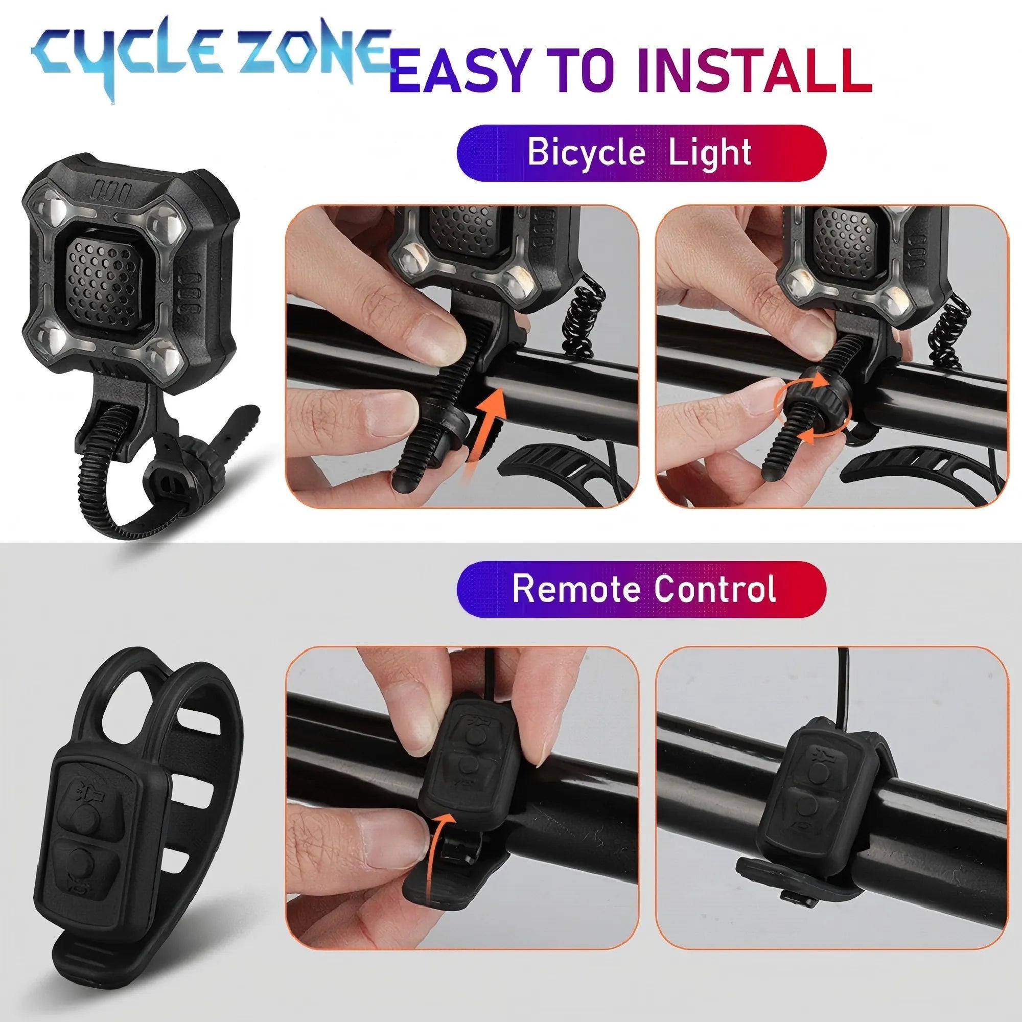 Rechargeable Bike Bell – Loud Electronic Horn with Handlebar Light