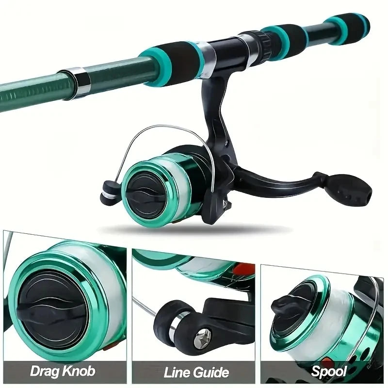 Telescopic Fishing Pole Set with Reel, Baits & Tackle Kit