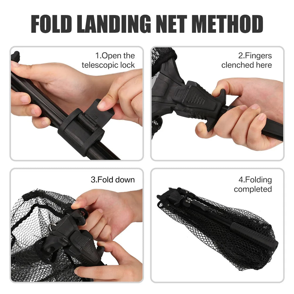Telescopic Fishing Landing Net – 55cm to 190cm Foldable Floating Net