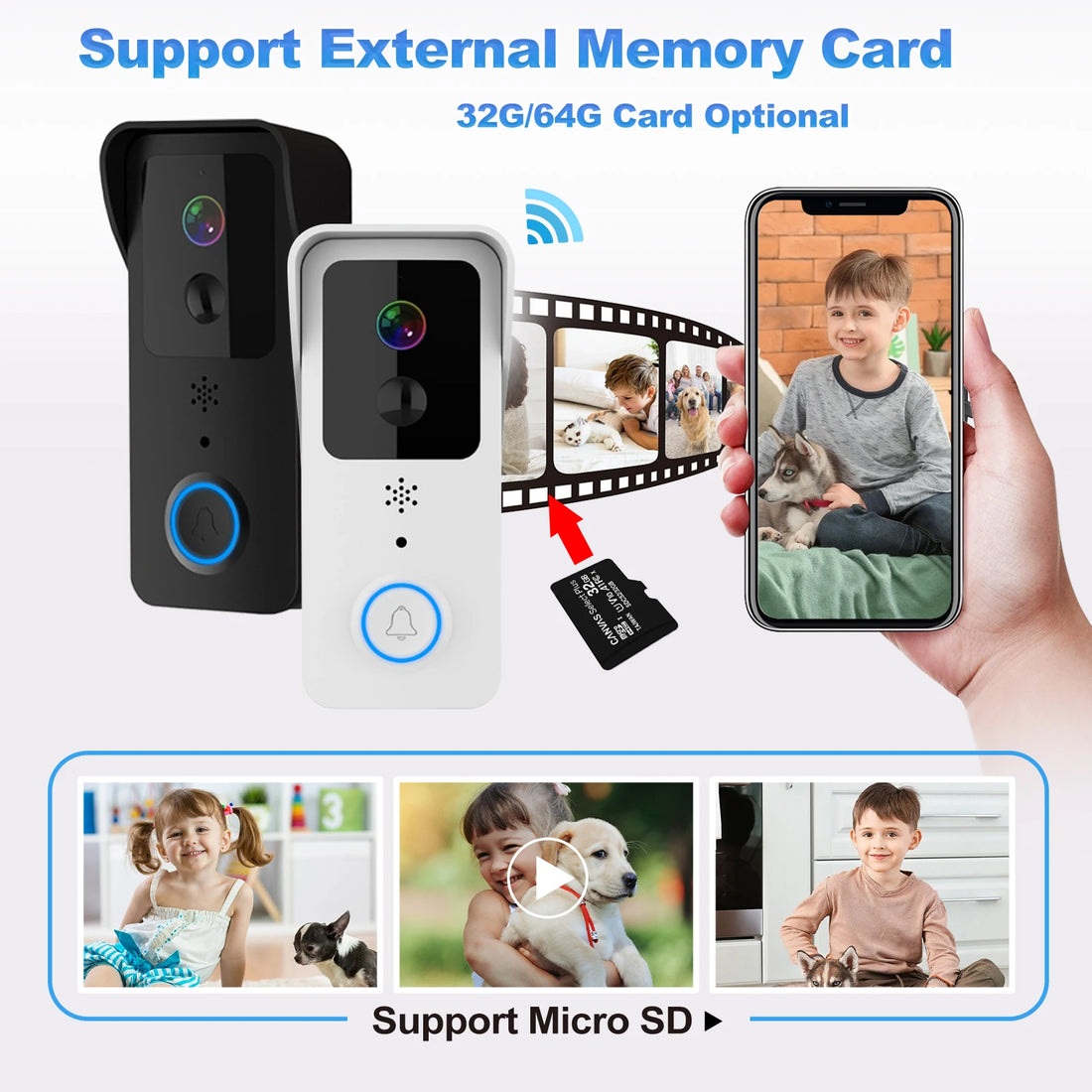 1080P Tuya Smart WiFi Video Doorbell – 5G/2.4G, Waterproof, Wireless