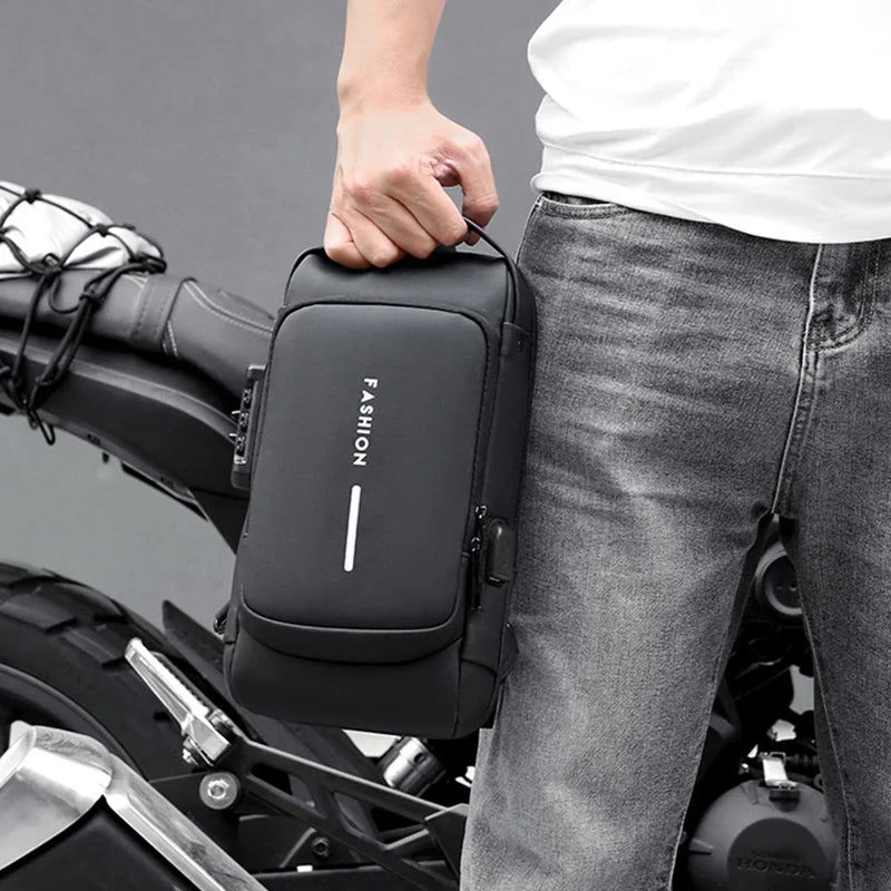 Men’s Crossbody Sling Bag – Multifunction Chest Pack with USB Charging & Anti-Theft Design