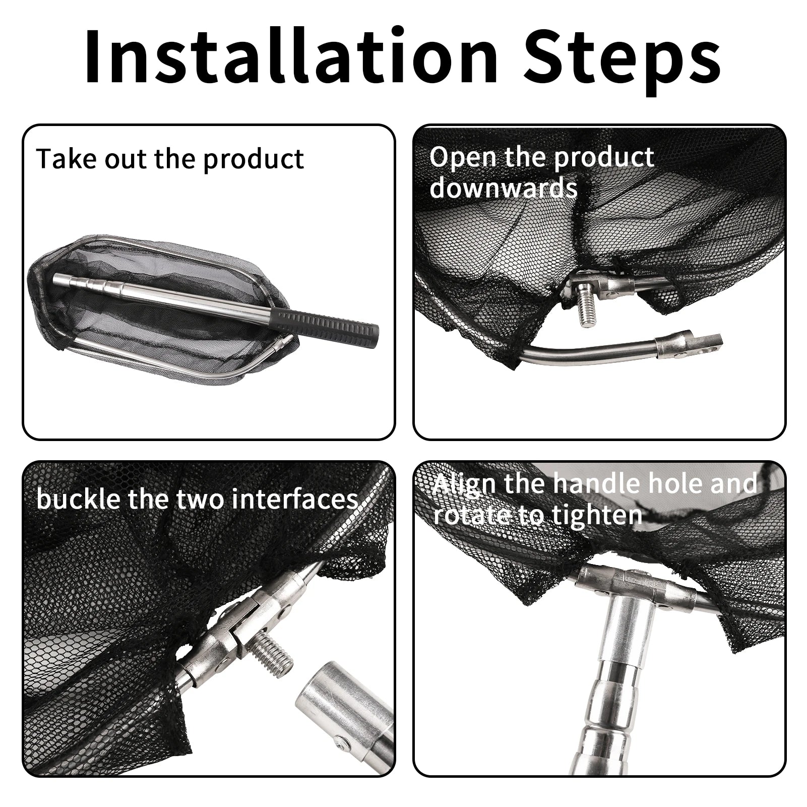 Telescopic Fishing Landing Net – 55cm to 190cm Foldable Floating Net