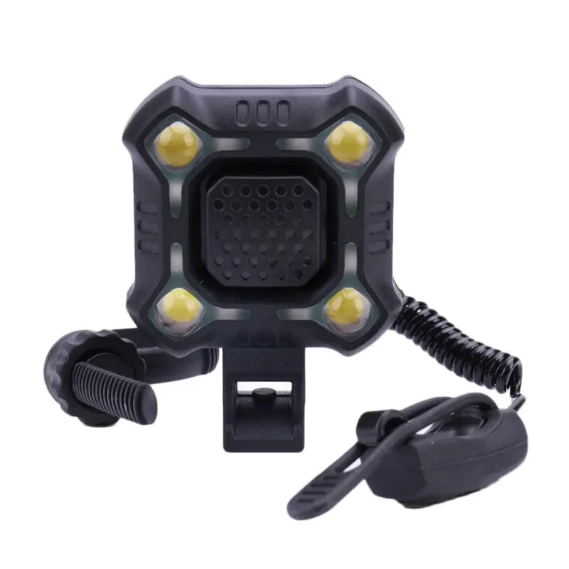 Rechargeable Bike Bell – Loud Electronic Horn with Handlebar Light