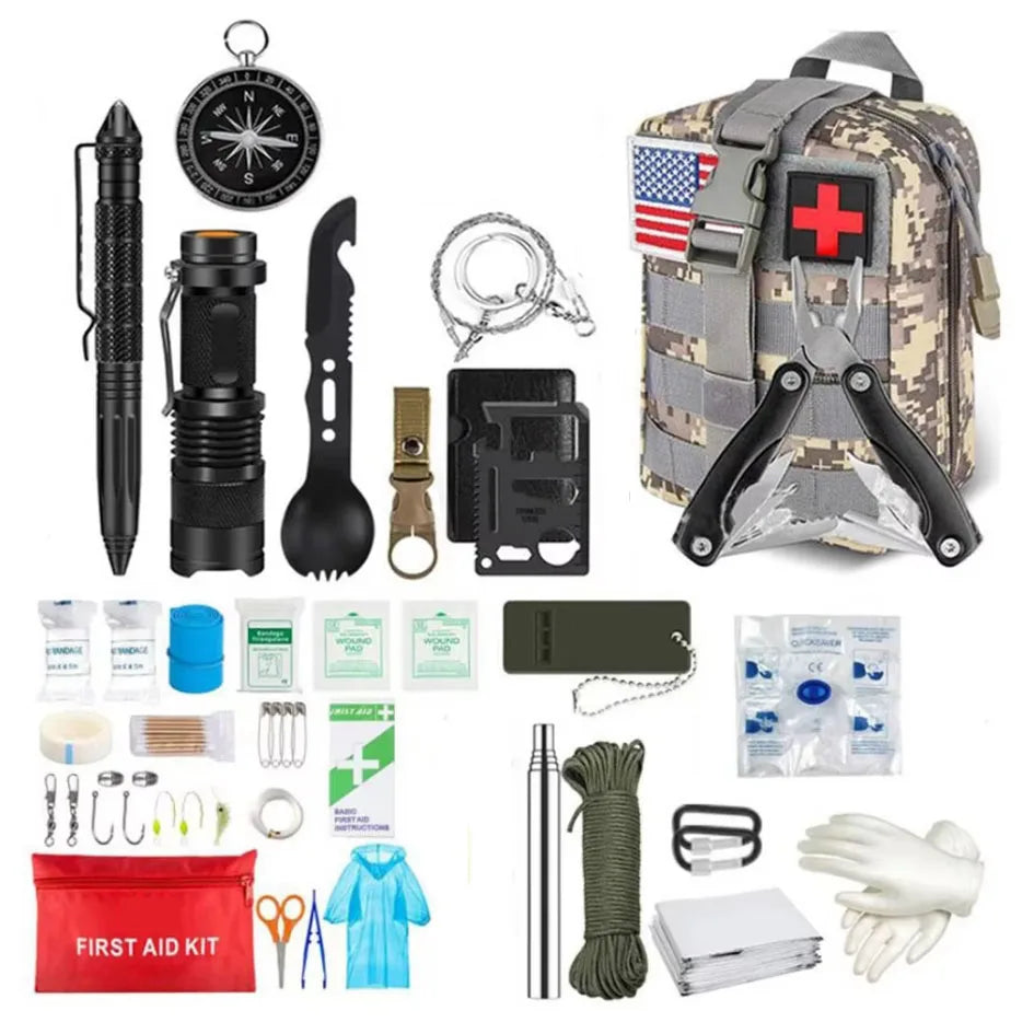 Survival First Aid Kit – Outdoor Emergency Trauma Bag with MOLLE System