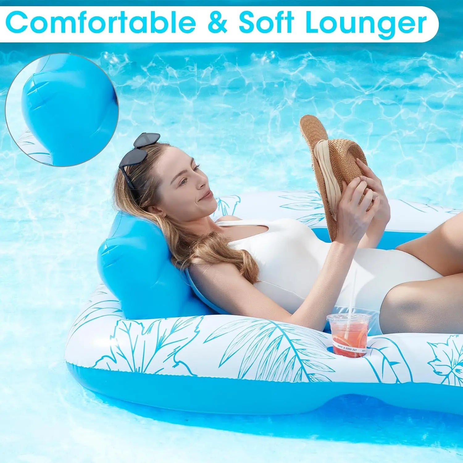 Extra Large Double Inflatable Pool Float – 214x145cm
