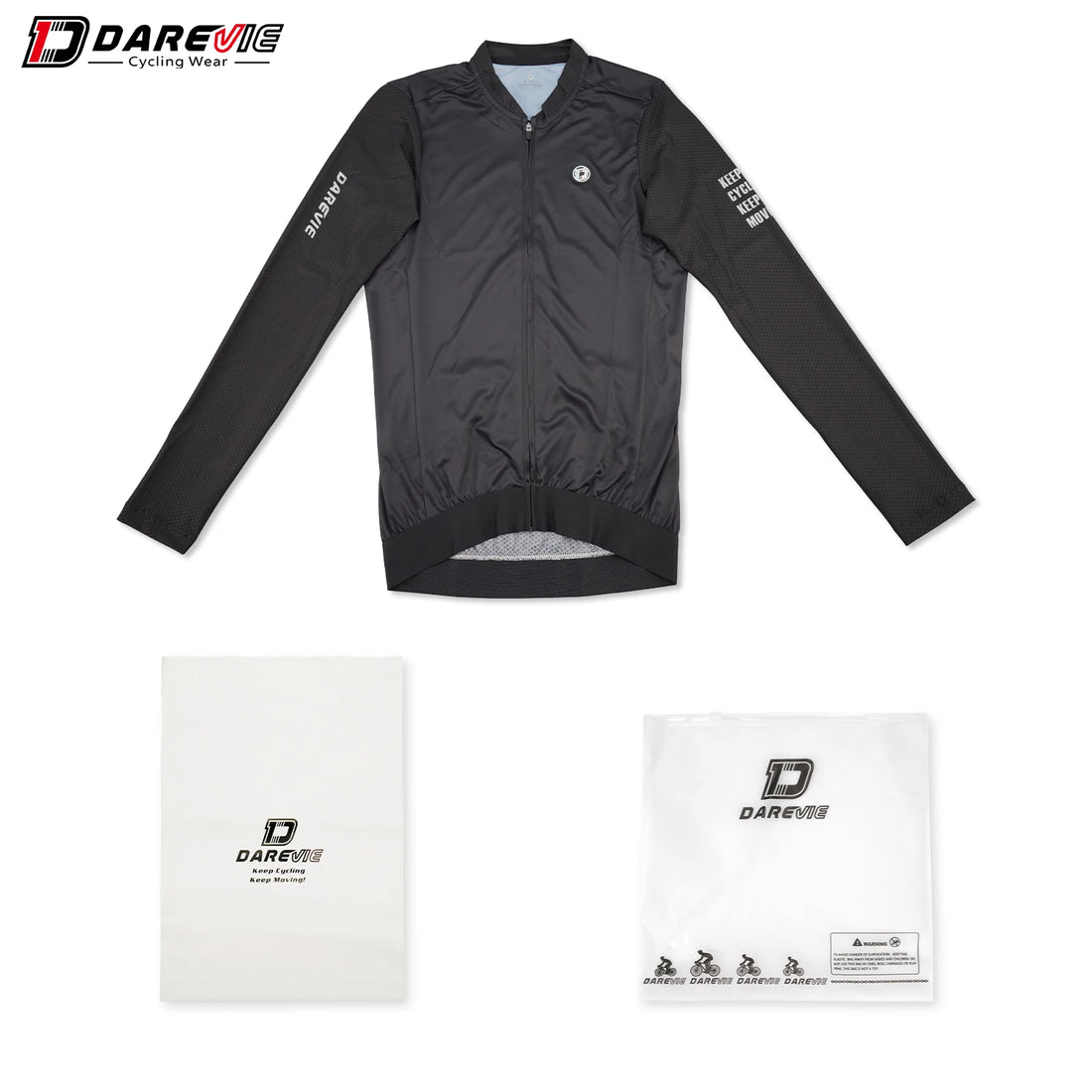 DAREVIE Men’s Cycling Jersey – Summer Long Sleeve Breathable Anti-UV MTB & Road Shirt