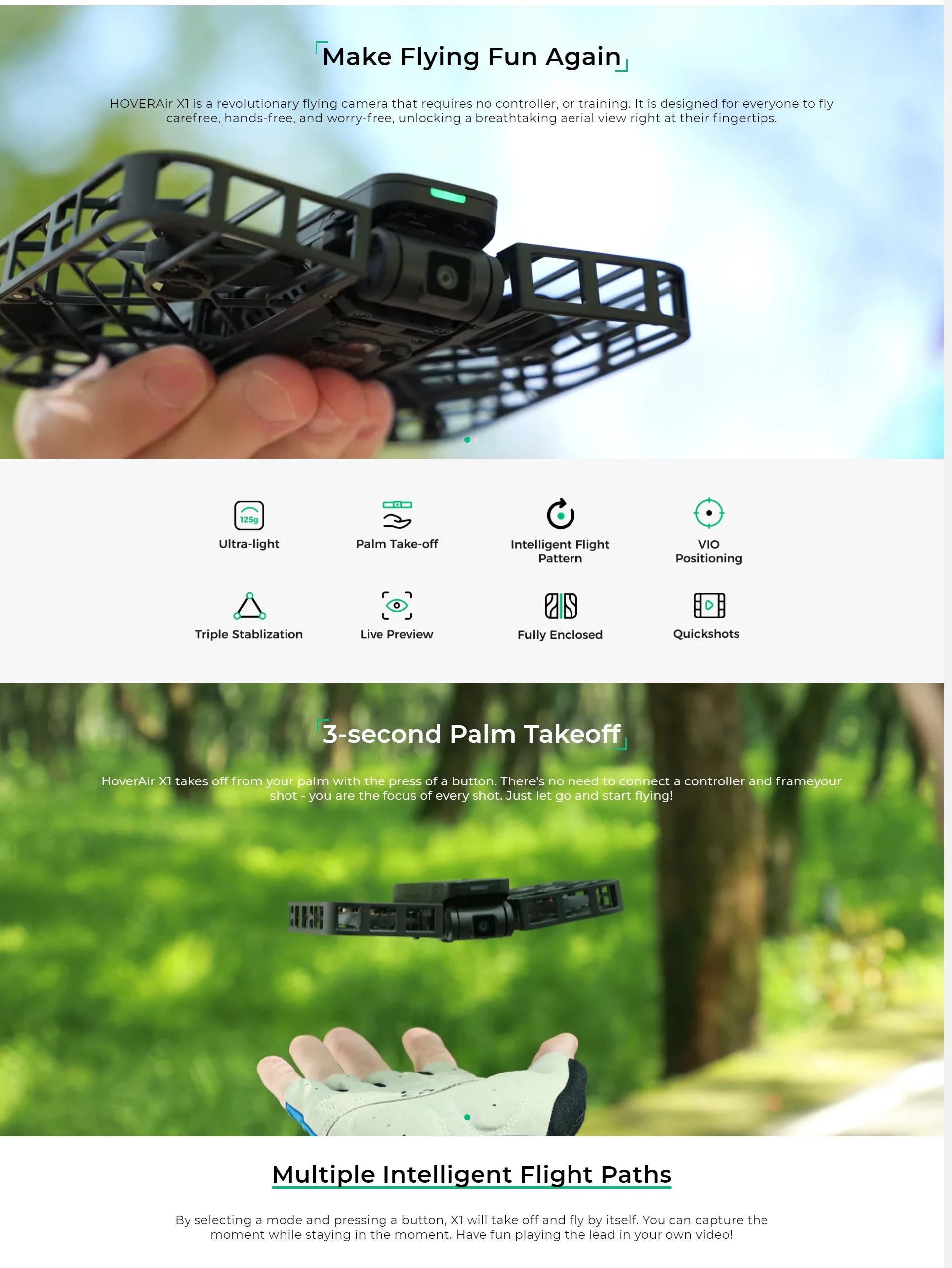 HOVERAir X1 Flying Camera Drone – Pocket-Sized Selfie Drone with Live Preview & Anti-Shake