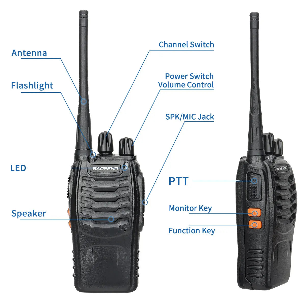 2/4PCS Baofeng BF-888S V2 Walkie Talkies – UHF Dual Band, Long Range Two-Way Radios