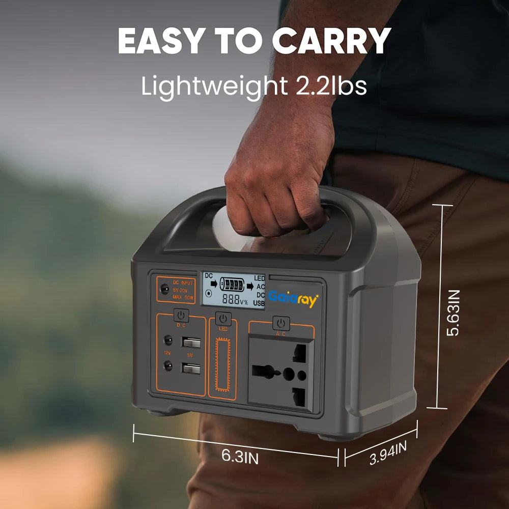 300W/500W Portable Power Station – 460Wh Solar Generator with LiFePO4 Battery