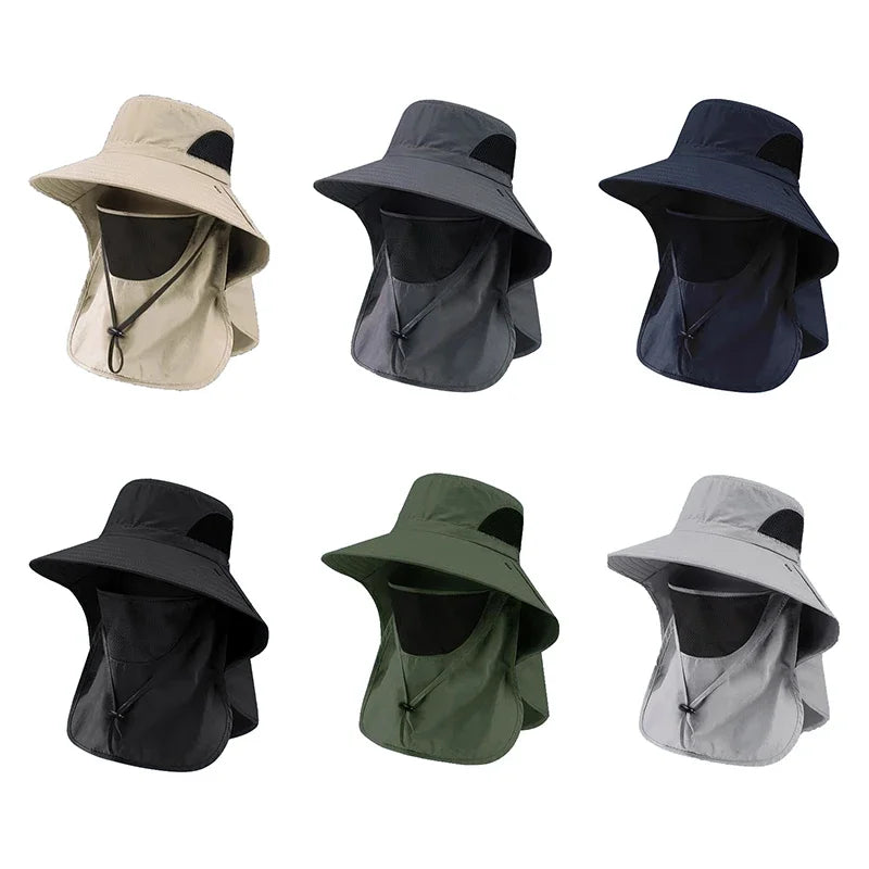 UV Protection Sun Hat with Neck Flap – Outdoor Fishing & Hiking Cap