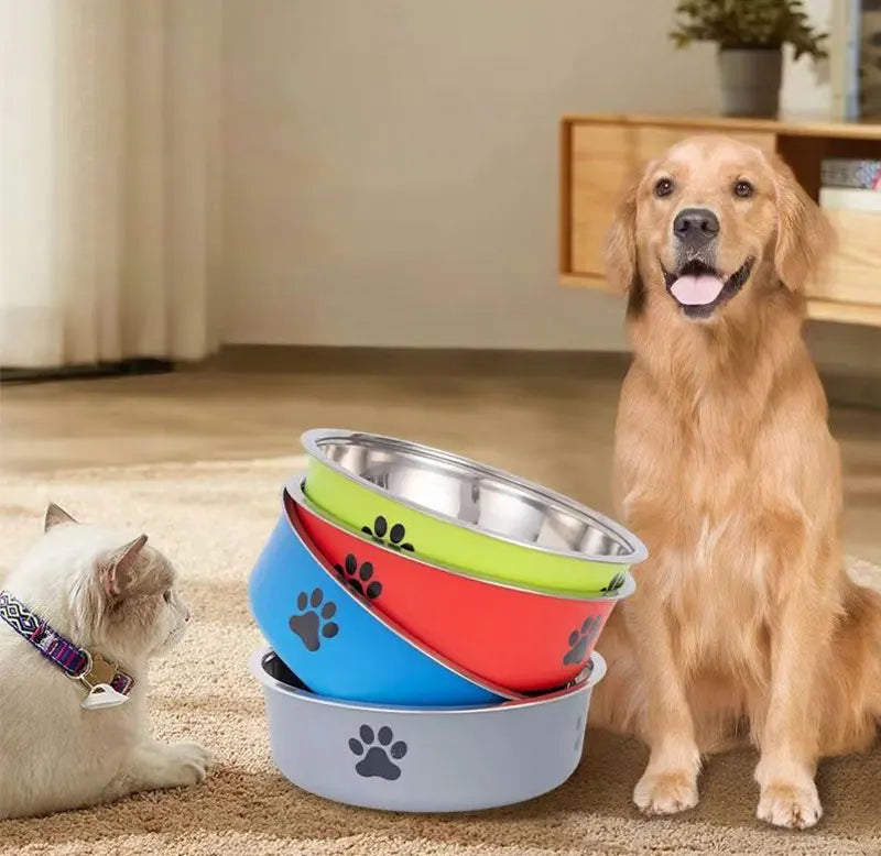 Stainless Steel Pet Bowl – Non-Slip Water & Food Bowl for Cats and Dogs