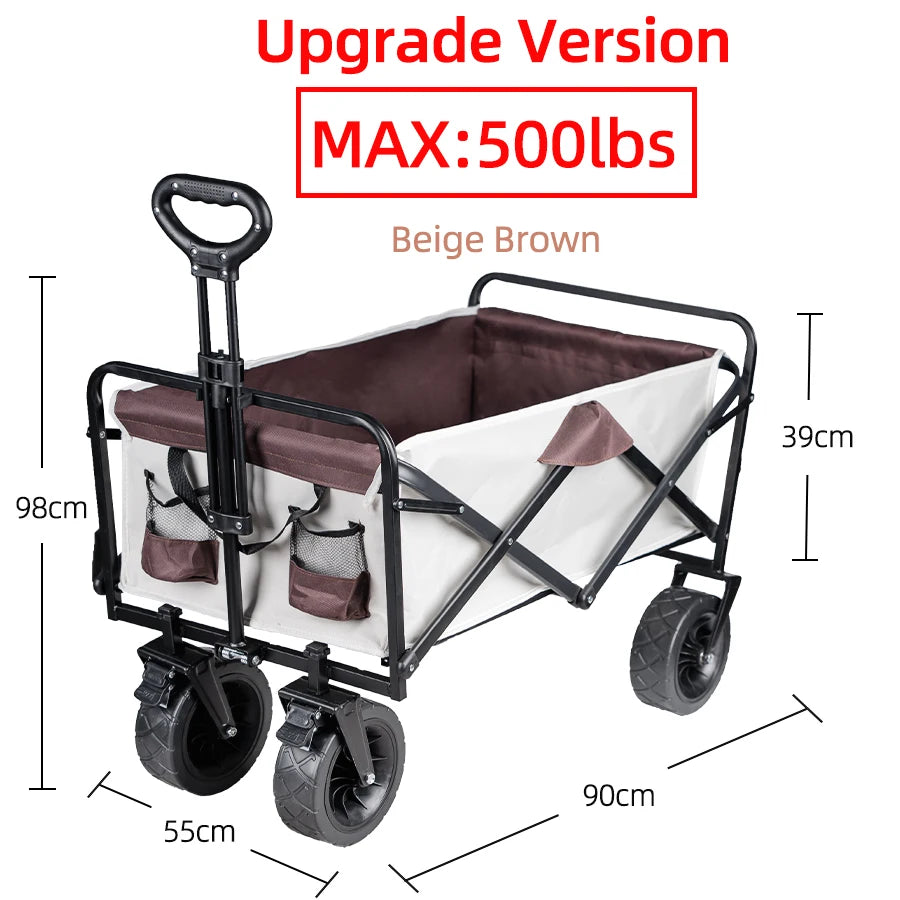Heavy Duty Folding Utility Wagon – Large Capacity Collapsible Outdoor Cart