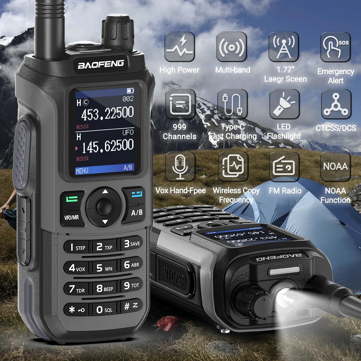 Baofeng UV-21 Pro Walkie Talkie – Long Range Multi-Band Ham Radio (16KM, Type-C)