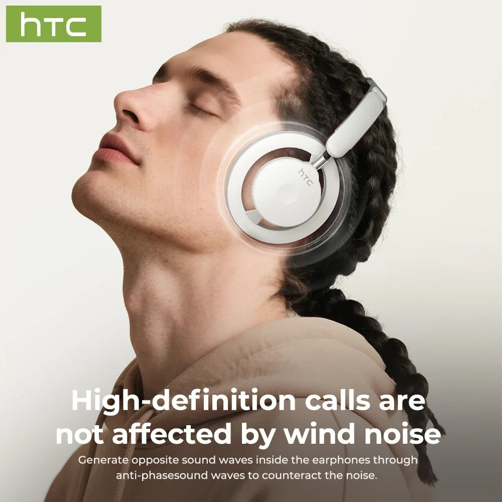 HTC HP06 Open-Ear Wireless Headphones – Foldable Bluetooth V6.0 Headset with AI Translate