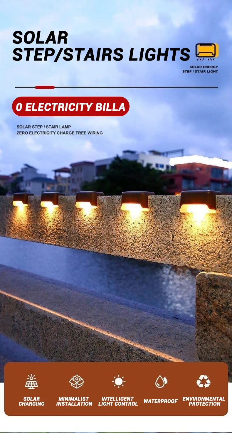 Waterproof Solar LED Step & Deck Lights – 1/4/8/12pcs