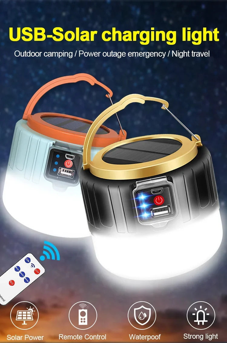 LED Camping Light Waterproof Rechargeable Tent Lamp Portable Lanterns Emergency Lights Market Lamp Energy Saving Bulb