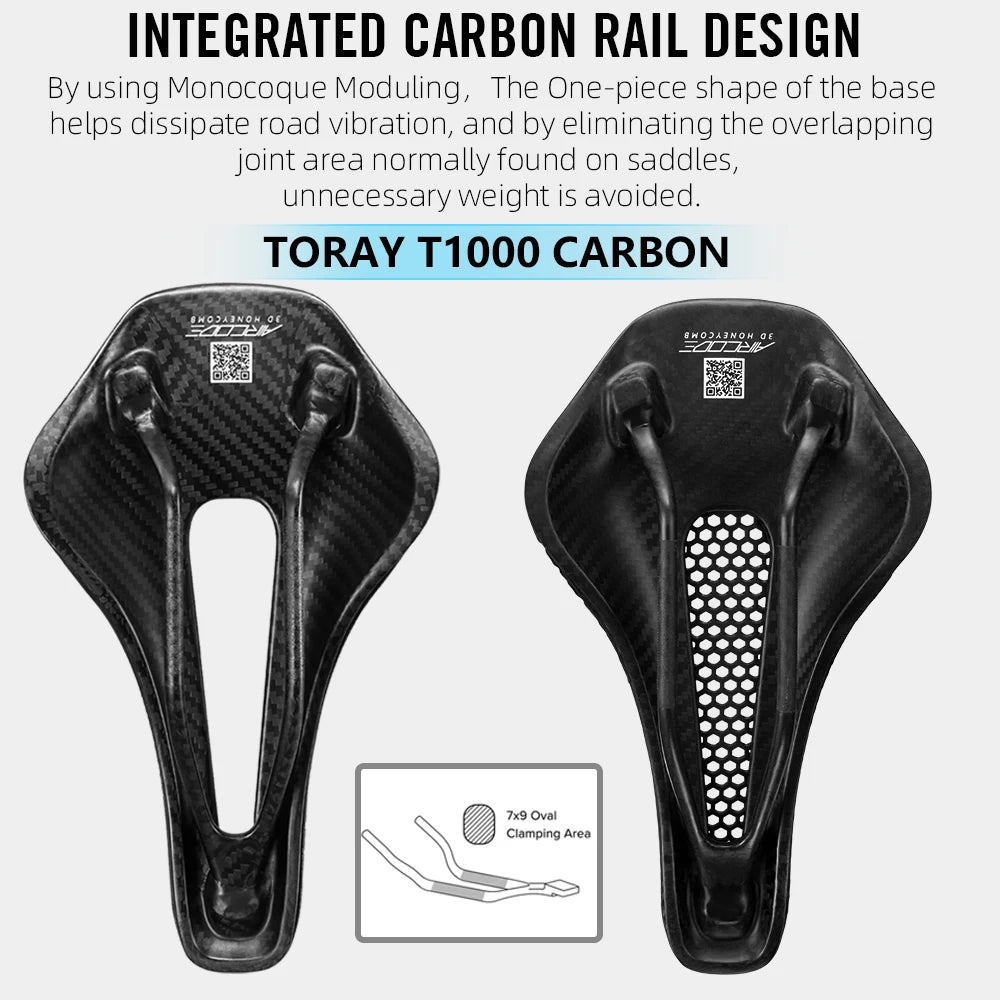 RYET Full Carbon 3D Printed Bike Saddle – Ultralight Breathable MTB & Road Seat