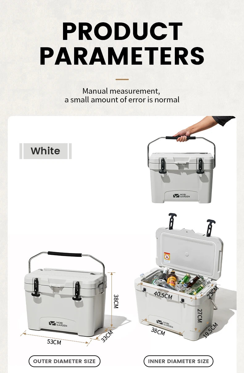 MOBI GARDEN 25L Camping Ice Box – Portable Large-Capacity Outdoor Cooler