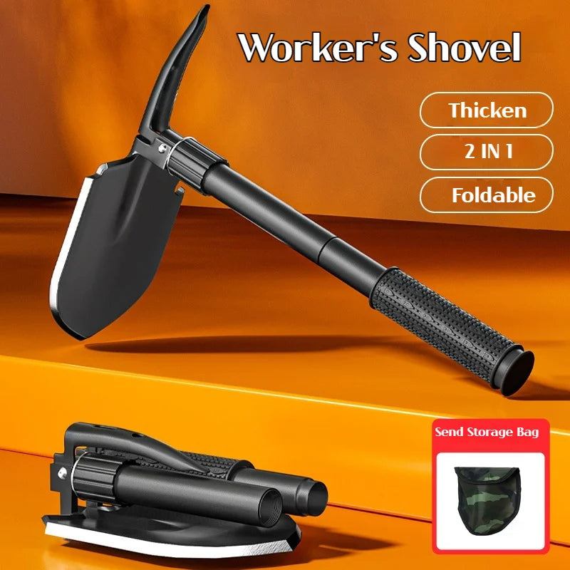 Foldable Camping Shovel – Portable Multifunctional Hiking Entrenching Tool