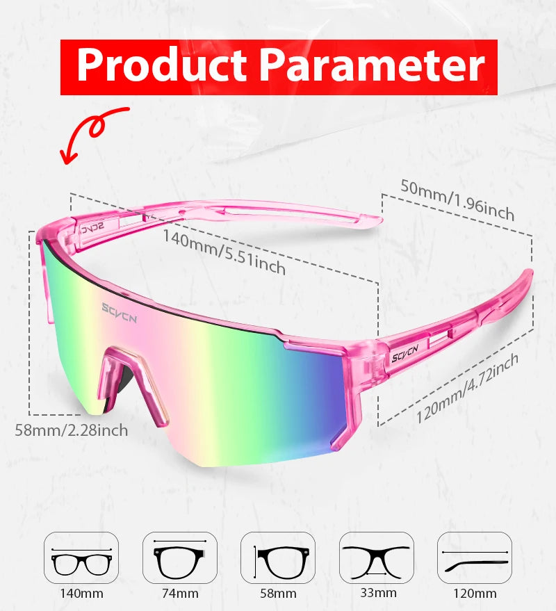 SCVCN Outdoor Cycling Sunglasses – UV400 Sports Bike Glasses for Men & Women