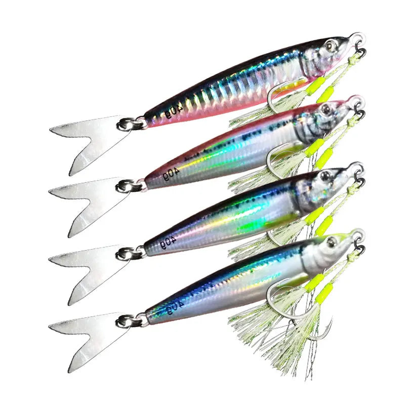 AS Slow Jig UV Glow Metal Lure – 3D Print Sinking Jigging Bait (40g–80g)